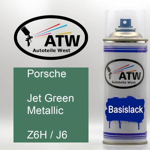 Porsche, Jet Green Metallic, Z6H / J6: 400ml Sprühdose, von ATW Autoteile West.